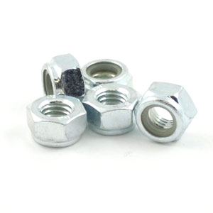 8mm nut with nylon insert: Zinc