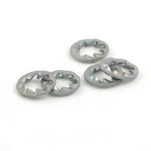 4mm internal serrated washer: Zinc 4mm internal serrated washer: Zinc