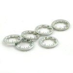 6mm internal serrated washer: Zinc