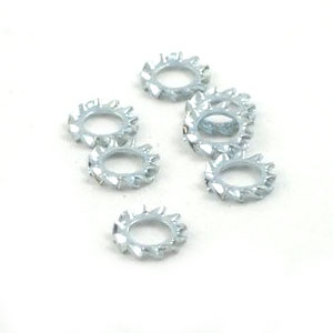 4mm external serrated washer: Zinc 4mm external serrated washer: Zinc