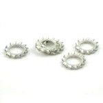 6mm external serrated washer: Zinc
