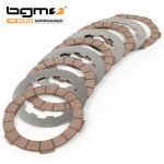 BGM Superstrong racing red clutch plates, cork  and steel plates: set of 5