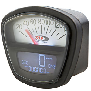SIP speedometer/tach, white face: Lambretta Series 3, DL/GP