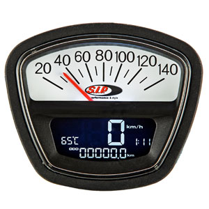 SIP speedometer/tach, white face: Lambretta Series 3, DL/GP