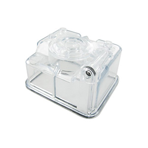 Malossi Dellorto float bowl: PHBL/PHBH clear plastic w/ O-ring gasket