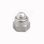 Wheel to hub nut: domed, stainless