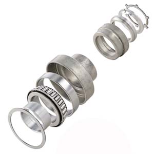 SIP complete tapered steering bearing race kit, Lambretta: without chrome ring