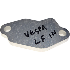 Blanking plate for leak down testing, Vespa LF intake Blanking plate for leak down testing, Vespa LF intake