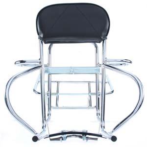 Cuppini 4-in-1 vertical rear spare wheel holder, backrest and luggage carrier chrome: Series 3