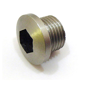 Crankcase side cover engine oil level plug